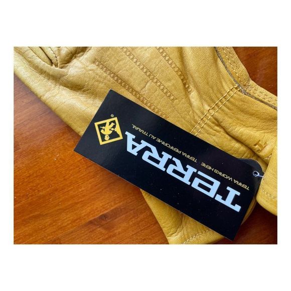 Terra Cowhide Leather Work Gloves Tan NWT Sz M - Picture 11 of 13